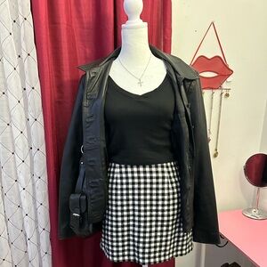 Black and White Plaid Skirt